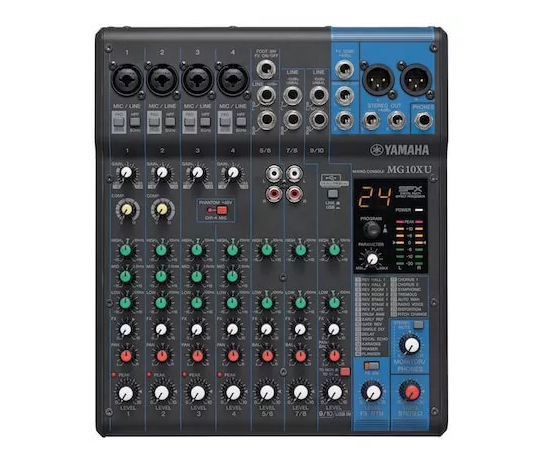 Best Mixers, Boom Stands, Sound Proofing for Podcasting Yamaha MG10XU sample